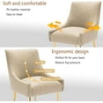 thumbnail image 6 of SEYNAR Modern Glam PU Leather Dining Chair or Vanity Chair Set of 2 with Rear Handle(Dark Apricot), 6 of 7