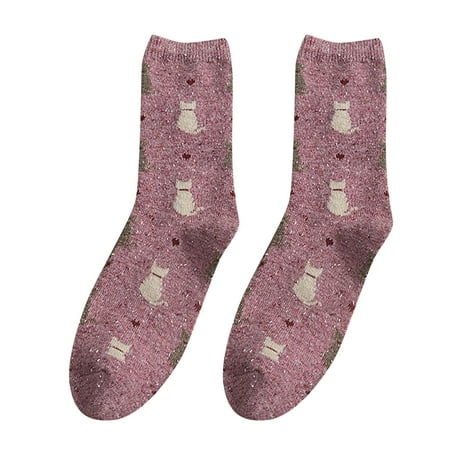 

Thigh High with Belt Women Autumn And Winter Tube Socks Cute Cat Retro Fashion Warm Stockings Belt And Stockings