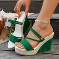 thumbnail image 2 of DAFEI Thick Soled Toe Wedge Slip Height Increasing Sandals with Cut Out Design Comfortable Women's Sandals, 2 of 8