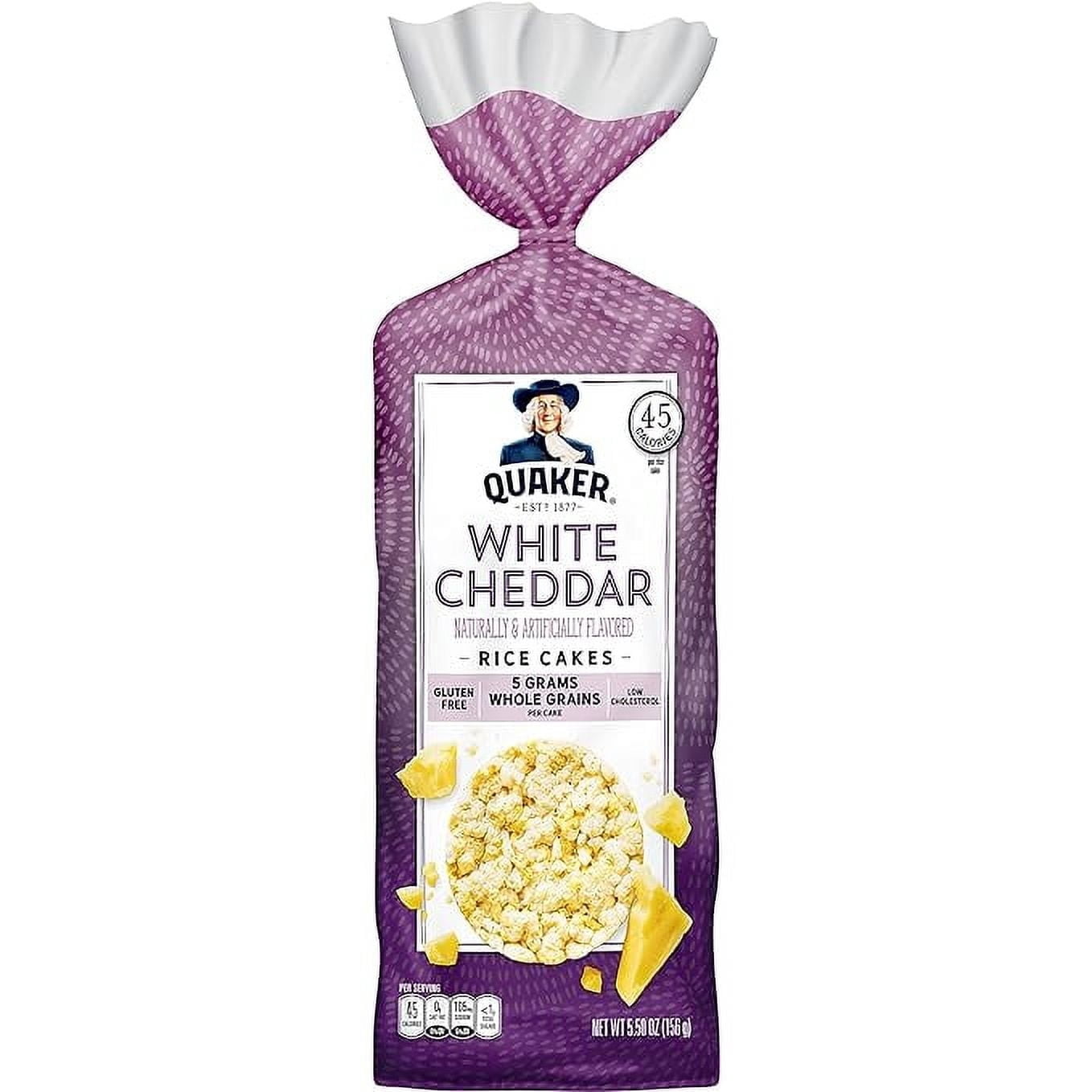 Quaker Rice Cakes Variety Bundle - Pack Of 3 Flavors,CARMEAL CORN, APPE CINAMON,WHITE CHEDDAR..