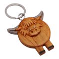 thumbnail image 1 of Anillo Highland Cow Llavero Bambú Animal Llavero Adorable Vaca Llavero Para DIY Bolsa Accesorios Regalo, 1 of 7