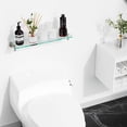 thumbnail image 6 of Glass Shelves for Bathroom,20-Inch Chrome Polished Floating Bathroom Shelf Stainless Steel Tempered Glass Shelf Modern Shelves Wall Mounted, 6 of 11