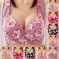 thumbnail image 4 of Npasoilc Plus Size Wirefree Bra for Women Lace Embroidered Glossy Full Coverage Push Up Breathable Comfortable Daily Underwear, 4 of 4