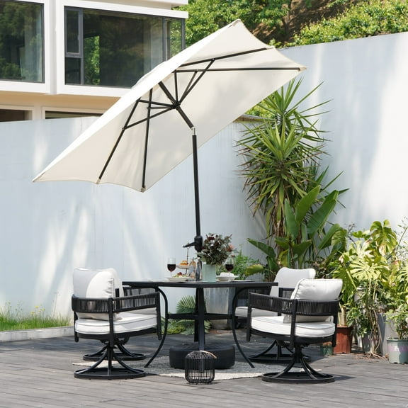 GRANDPATIO 10 × 6.5ft Rectangle Patio Umbrella with Crank & Tilt, Steel Frame, Water & UV-Resistant Polyester Canopy, for Outdoor Garden/Pool/Commercial Use