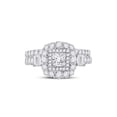 thumbnail image 2 of 14kt Two-tone Gold Princess Diamond Bridal Wedding Ring Band Set 2 Cttw, 2 of 4