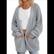 thumbnail image 2 of Cárdigan Extragrande de Punto Suave para Mujer con Bolsillos Gris M, 2 of 6