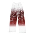thumbnail image 5 of Women's Casual Christmas Printed Plush Pants, Full Length Long Trousers for Winter Wear, Soft and Warm Fleece Material with Festive Design for Women,White,XS, 5 of 5