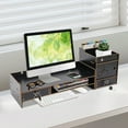 thumbnail image 2 of Tabletop Computer Monitor Riser Desktop Monitor Stand Monitor Stand Organizer with Drawer Black, 2 of 13