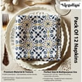 thumbnail image 4 of Vargottam Blue Geometric Print Cotton Muslin Napkins - Set of 12, 20-Inch, Luxurious Soft Cloth Napkins for Dining & Events, Absorbent, Washable & Tableware, 4 of 7