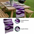 thumbnail image 5 of Purple Striped Ombre Table Runner - 72 Inch Long, Kitchen Dining Table Runner Dresser Scarves, Modern Purple Moire Geometric Farmhouse Decor for Coffee Tables Wedding Party Banquet, 5 of 8