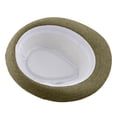 thumbnail image 2 of Men's Linen Breathable Fedora Hat Summer Short Brim Ribbon Panama Hat, 2 of 2