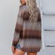 thumbnail image 4 of Blusas informales con cuello en V y manga larga a rayas con botones y cuello en V para mujer, 4 of 6