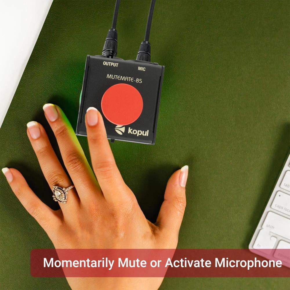 Kopul Momentary Microphone Mute and Talk Button with LED, XLR Footswitch for Dynamic and Condenser Microphones