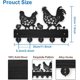 thumbnail image 2 of Ganchos de pared con diseño de gallinas, gallos y pollitos, de madera, para colgar en la pared, 30 x 20 cm, color negro, 5 ganchos de aleación., 2 of 9