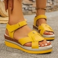 thumbnail image 3 of Dakaela Fashion Summer Sandals for Women Orthopedic Wedge Platform Walking Shoes Arch Support Beach Dressy Slip on Espadrille Yellow 6.5, 3 of 8