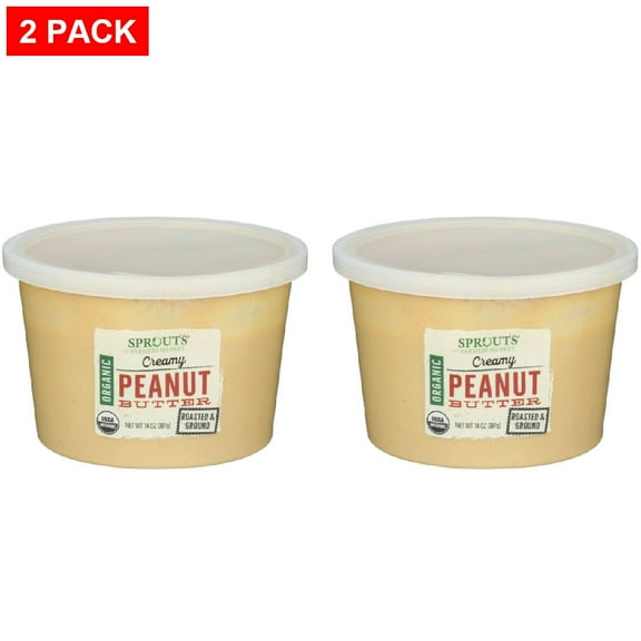 Sprouts Organic Creamy Peanut Butter 14 oz (Pack of 2)