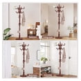 thumbnail image 7 of Coat Rack Tree Freestanding, Wooden Coat Rack Stand with 14 , Vintage Heavy Duty Standing Coat, Sturdy Hanger Corner Hall Tree for Bedroom, Office, Entryway（red）, 7 of 7