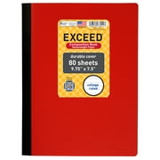 Exceed Poly Composition Book, College Ruled, 80 Sheets, 9.75" x 7.5", Red