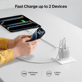 thumbnail image 3 of Belkin 24W Dual-Port USB-A Wall Charger + 5ft. Lightning to USB-A Cable, Silver, 3 of 8