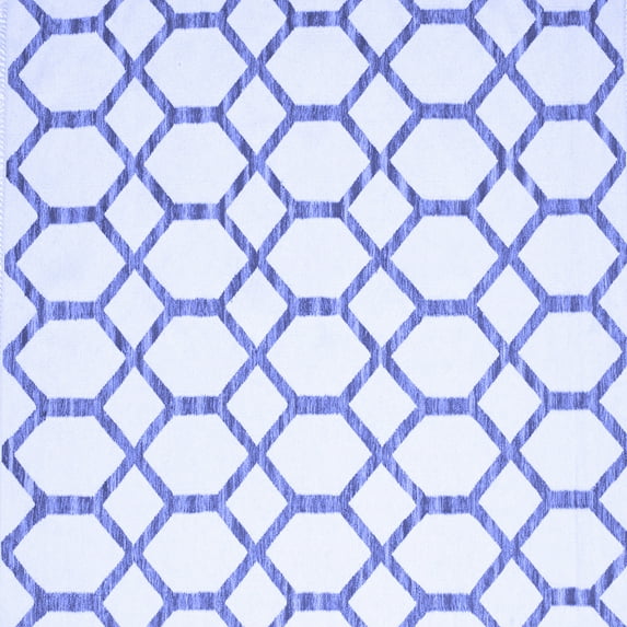 Ahgly Company Indoor Square Trellis Blue Contemporary Area Rugs, 5' Square