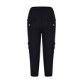 thumbnail image 4 of OGLCCG Capri Pants for Women Summer Strench Button Drawstring Cropped Pants Casual Gym Workout Yoga Pants with Pockets, 4 of 5