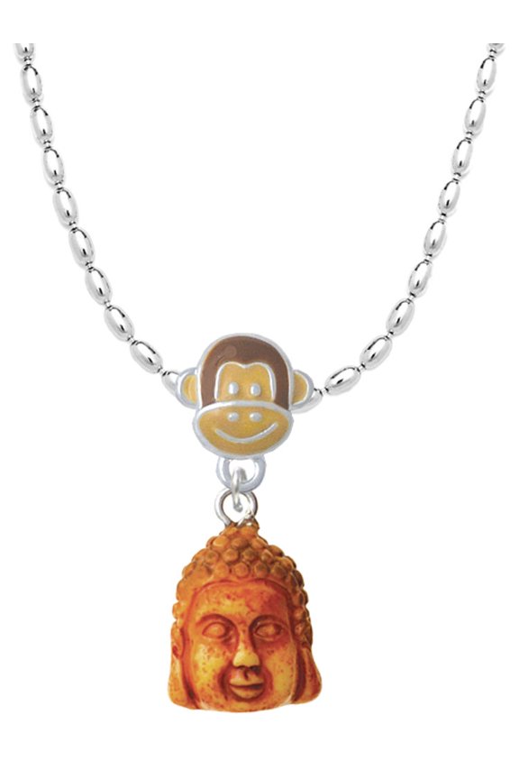 Resin Buddha Head Mia Monkey Charm Necklace