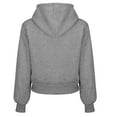 thumbnail image 5 of Women's Solid Color Zip Up Hooded Sweatshirt with Pockets, Comfortable Soft Lightweight Fabric, Pullover Style for Women's Workout, Running, Gym, Travel, Holiday and Daily Streetwear Fashion Grey XL, 5 of 8