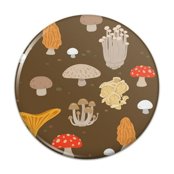 Mushroom Fungi Fungus Pattern Pinback Button Pin