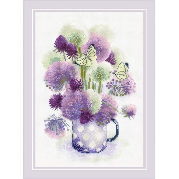 Purple Allium R1974 Counted Cross Stitch Kit