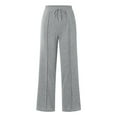 thumbnail image 5 of LEBONYARD Womens Trousers High Waisted,Women Fashion Trousers Full Pants Casual Straight Solid Color Loose Casual Wide Leg Pants Silver XXL, 5 of 7