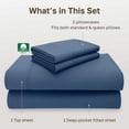 thumbnail image 5 of California Design Den 100% Cotton Full Size Sheets Set - 600 Thread Count, Adult 4 Piece Sateen Bed Set - Royal Navy Blue, 5 of 10