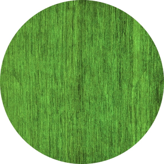 Ahgly Company Indoor Round Abstract Green Modern Area Rugs, 6' Round