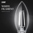 thumbnail image 4 of Feit White B10 E26 (Medium) Filament LED Bulb Soft White 40 Watt Equivalence 2 pk, 4 of 7