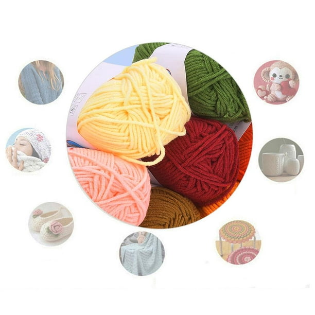 Fdit 12 Colors Milk Cotton Yarn Crochet Cotton Knitting Thread