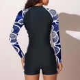 thumbnail image 7 of Nmnitkp UPF 50+ Modest Long Sleeve Swimsuits for Women Floral Zipper High Neck Bathing Suit Rash Guard Surfing One Piece Swimwear, 7 of 7