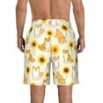 thumbnail image 3 of Disketp Men'S Swim Trunks Hawaiian Breathable Surf Beach Swimsuits Mesh Lining Beach Shorts With Pockets-Shiba Inu Dog And Sunflower, 3 of 9