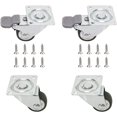 thumbnail image 1 of Juego de 4 Ruedas Giratorias Negras para Muebles ?25Mm Ruedas de Transporte, Ruedas Carro Placas Industriales TPE, 2 Ruedas para Muebles + 2 Ruedas con Freno + 18 Tornillos, 1 of 5