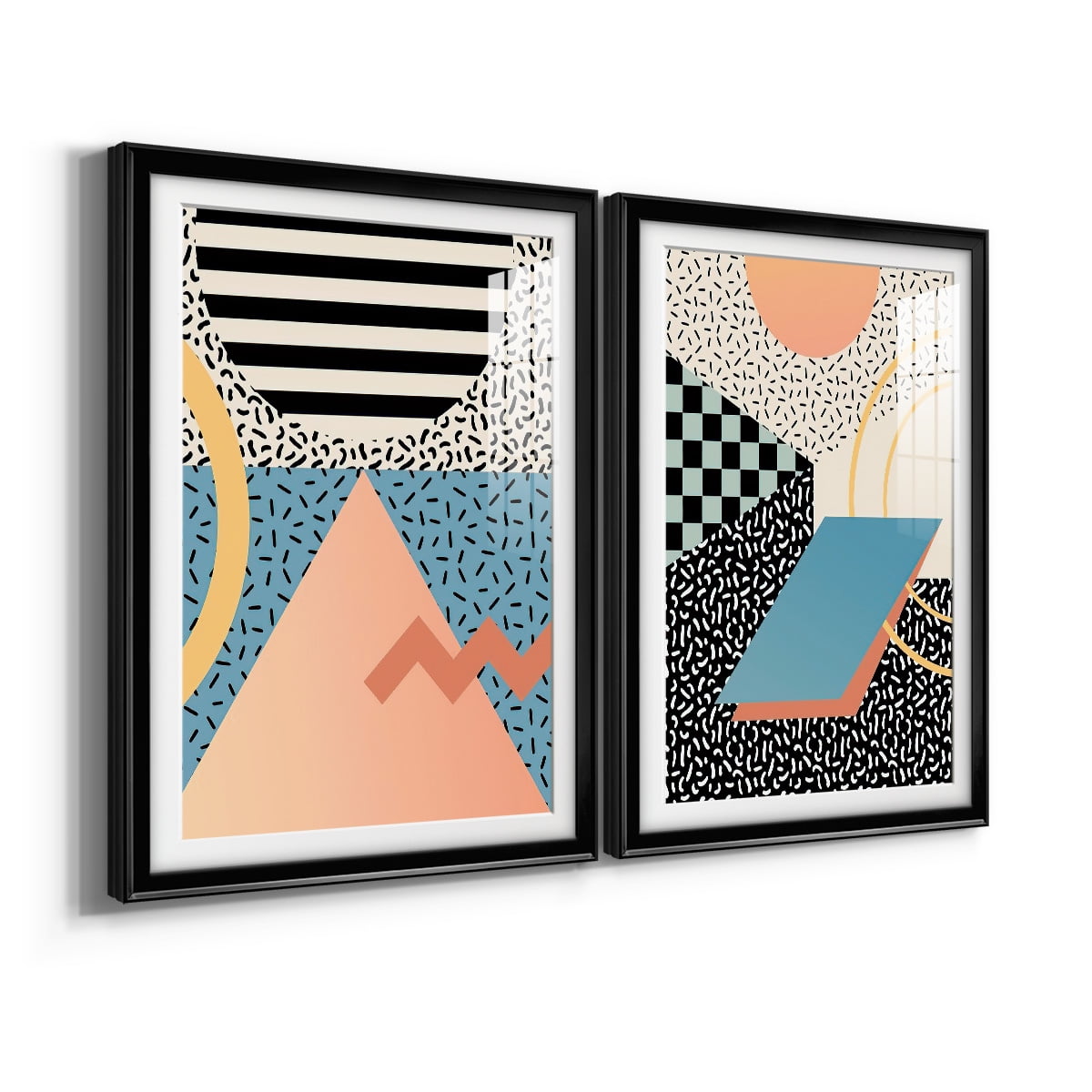 Wexford Home Modern Memphis I Premium Framed Print, 30.5" x 42.5" - Ready to Hang, Black (Set of 2)