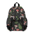 thumbnail image 3 of Mushroom and Fern Black Pattern Backpack for School, Cute School Bag with Adjustable Shoulder Straps and Padded Back, 15"x11.42"x5.5", 3 of 5