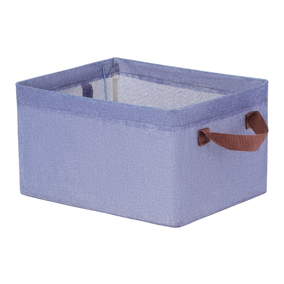 REGALWOVEN Storage Cube,1 Pack Collapsible Fabric Storage Cube Organizer with Handles for Storaging Clothes Navy Blue 12*9.5*8in