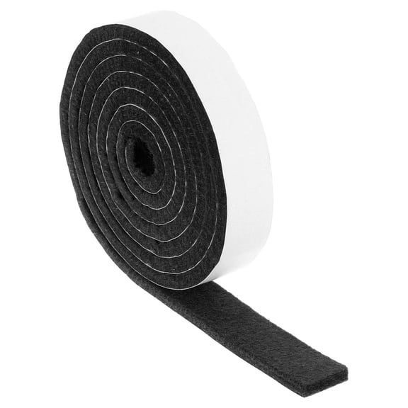 Felt Strips with Adhesive Backing,  1/2" x 94" x 0.2" Adhesive Felt Strips Anti Scratch Furniture Felt Tapes Self-Stick Felt Pads for Protecting Hardwood Floor, Black