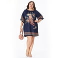 thumbnail image 6 of MLDRA Plus Size Summer Dress For Women Dress Peacock Print Stretchy Comfort Fit Crew Neck Casual, 6 of 6