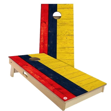 Skip's Garage Columbia Flag Solid Wood Cornhole Board Set