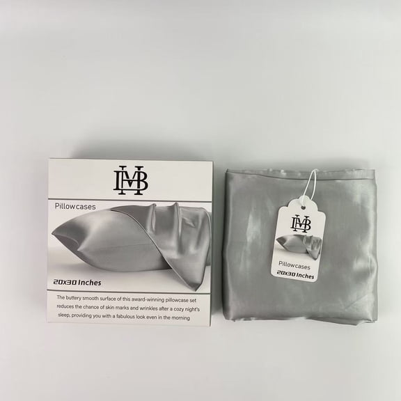 MHB Pillowcases,Satin Pillowcase 1 Pack Similar to Silk Pillow Cases Standard Size, Gifts for Women Men, Dark Grey