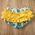 thumbnail image 4 of Seyurigaoka Baby Girl Print Swimwear Set, Kids Top+Ruffles Shorts Swimsuit, 4 of 7