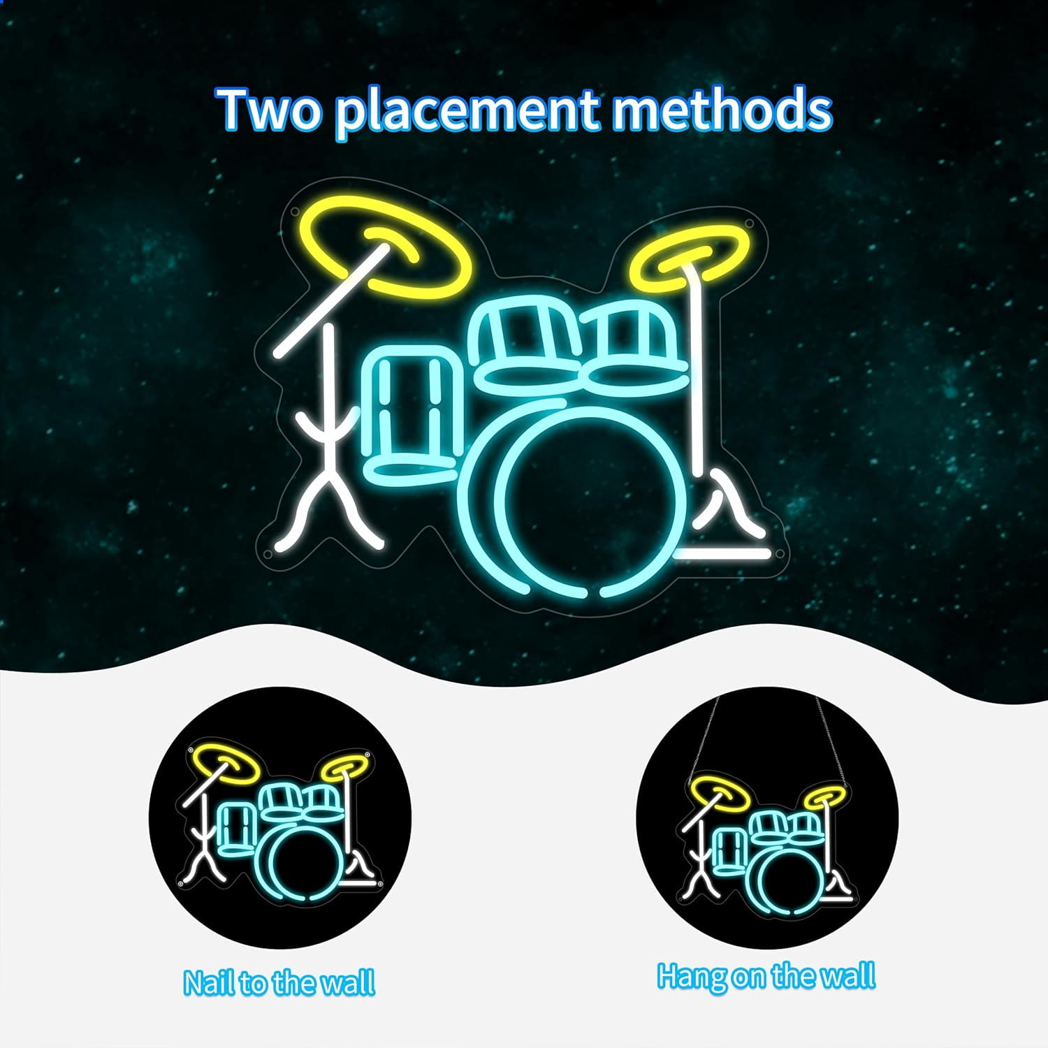 Drum set Neon Sign for Wall Decor,Kids USB Powered Drum set Led Sign, Reusable Drum set Light Up Sign for Boys and Girls, Light Up Sign for Bedroom and Livingroom