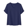 thumbnail image 5 of Cilsoka Womens Short Sleeve T Shirts V Neck Tops Summer Trendy Comfy Casual Basic Tee Shirt, Trendy Tops for Women, 5 of 6