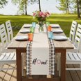 thumbnail image 4 of Table Runners 70 Inches Long Dress Scarves, Spring Flowers Farmhouse Coffee/Dining/Kitchen Table Decor, Holiday Table Runner, Vintage Watercolor Black Plaid on Linen 13x70 Inch, 4 of 9