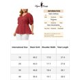 thumbnail image 6 of Unique Bargains Women's Plus Size Polka Dots V Neck Short Sleeve Wrap Peplum Top 1X Red, 6 of 7