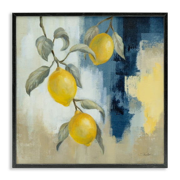Stupell Industries Lemons From South Food & Beverage Painting Black Framed Art Print Wall Art, 12 x 12